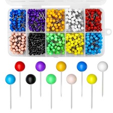 800-Piece 1/8 inch head diameter , 3/5 total length , 12 Colors