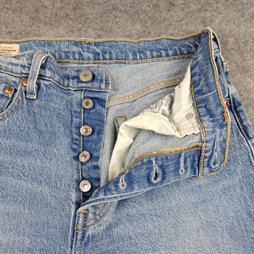 Levis 501 Jeans Womens 28x30 Blue Denim Button Fly Straight Leg Levi's Premium - Picture 3 of 14