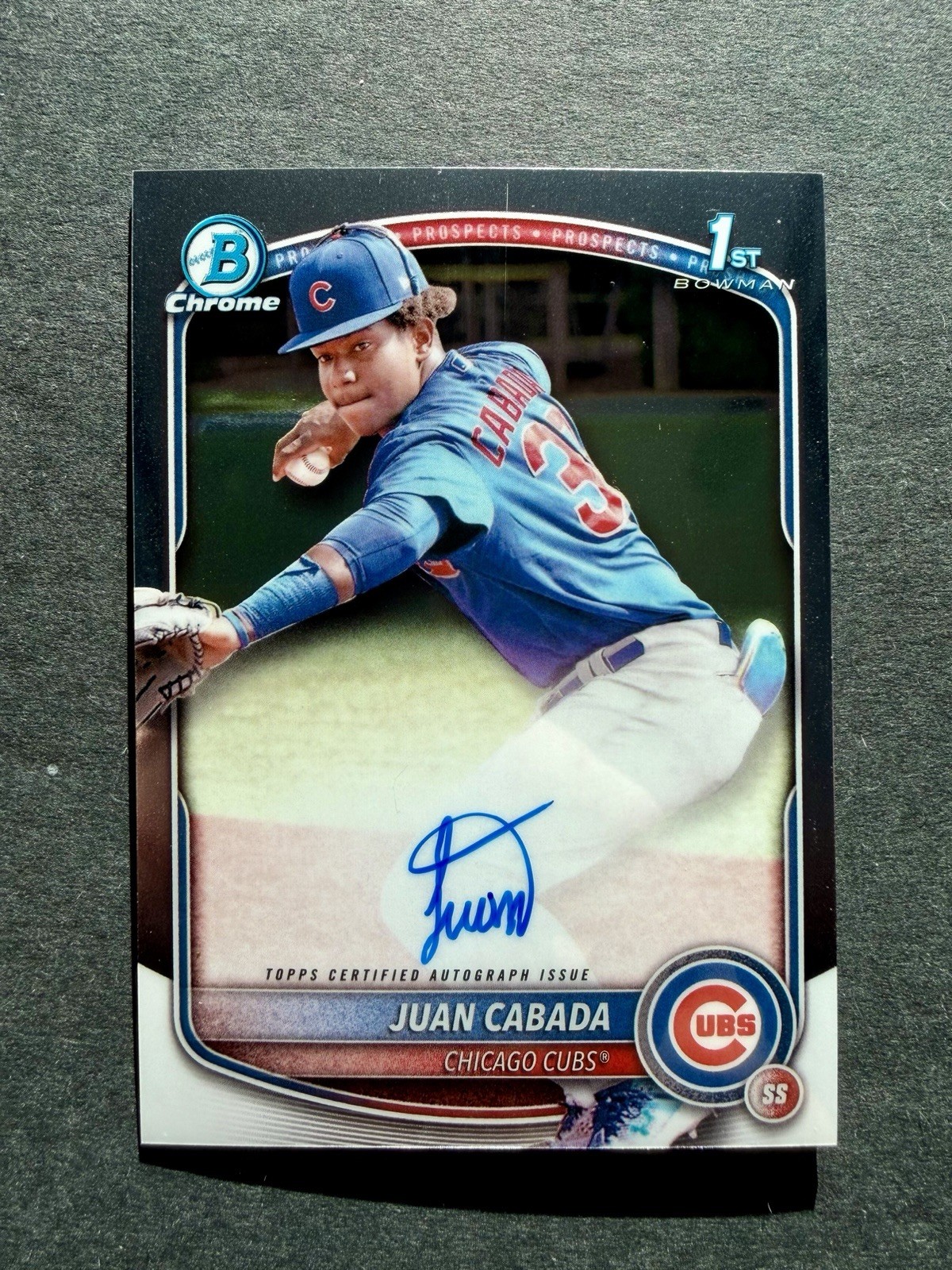 2025 Bowman Chrome 1st Juan Cabada Auto Chicago Cubs Base #CPA-JC