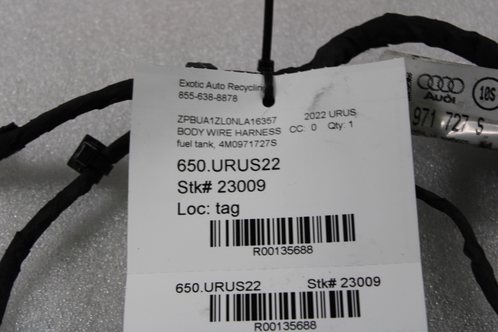 Urus, Fuel Tank Wire Harness, Used, P/N 4M0971727S eBay