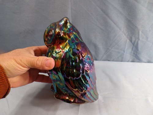 Fenton Amethyst Carnival Glass Large Hollow Owl Figurine INV4 - Picture 3 of 8