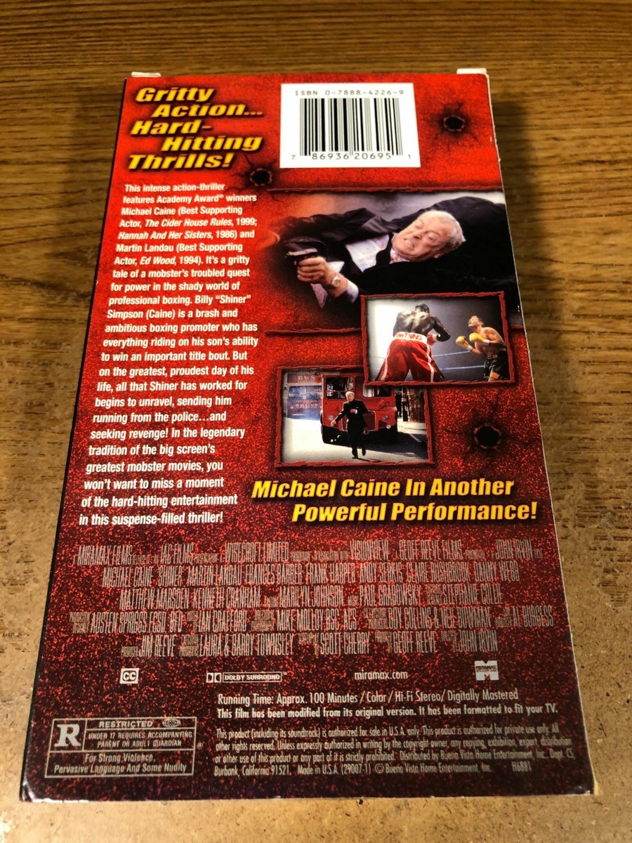 Shiner VHS VCR Video Tape Used Movie Michael Caine Martin
