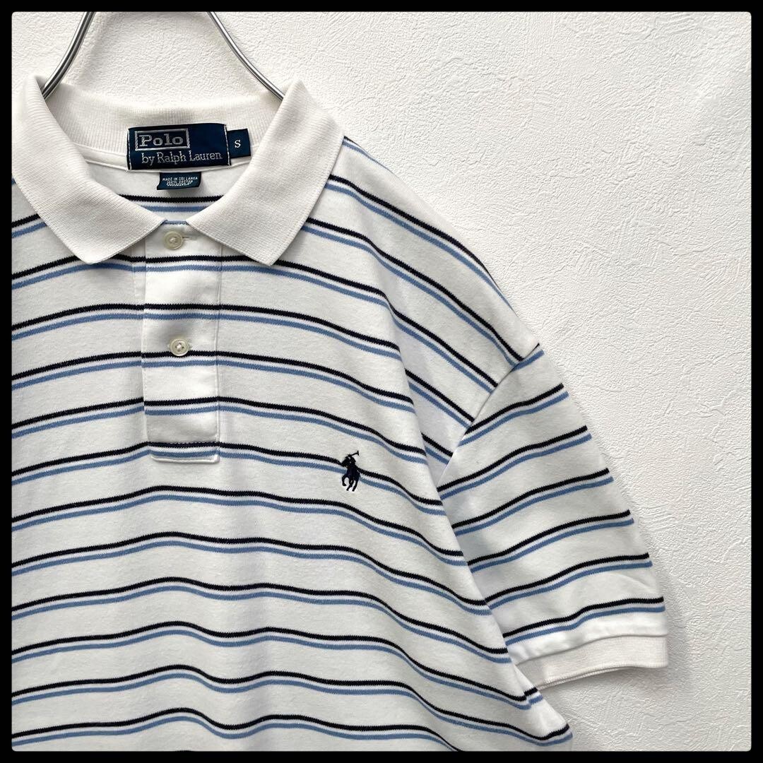 [Vintage] Polo Ralph Lauren pony ricamo bordo bianco manica corta così