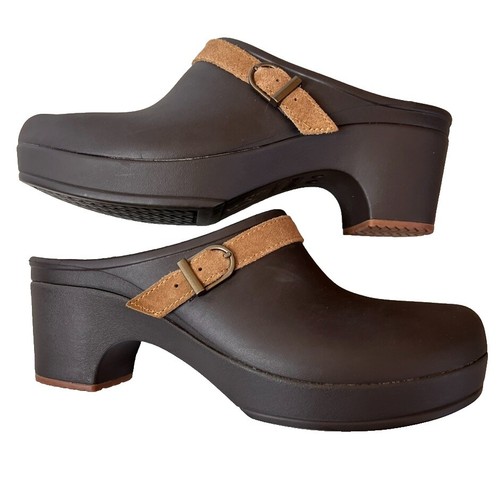 Crocs Brown Suede Sherpa Lined Mule 2 display picture 1
