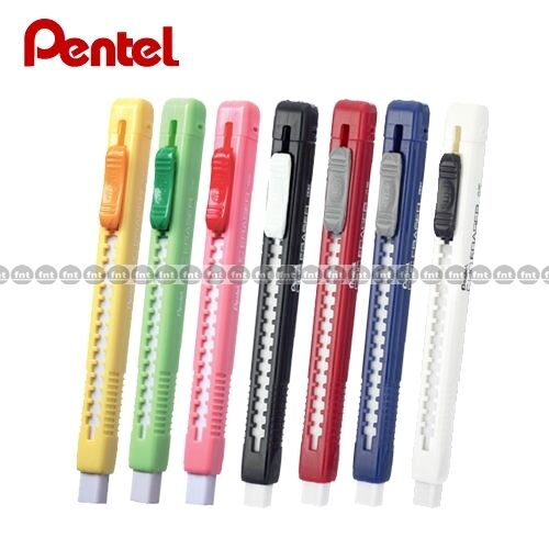 Pentel Clic Eraser Grip Retractable Eraser ZE81 Case Colors Select 