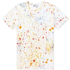 A.P.C. X KID CUDI PAINT SPLATTER PRINT T SHIRT - WHITE.