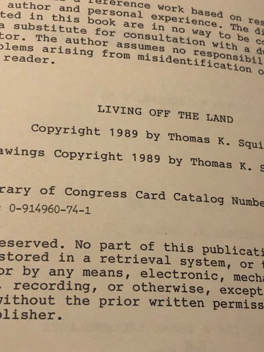 Living Off The Land by Thomas K. Squire jr.first edition signed - Picture 5 of 5