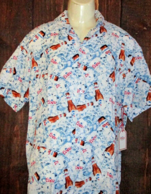 MENS COORS LIGHT BEER BUTTON FRONT SHIRT SIZE M