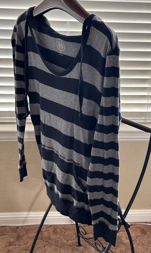 SO Waffle Lightweight Pullover Hoodie Soft Stretch Kangaroo Pocket 2X Striped - Picture 3 of 6
