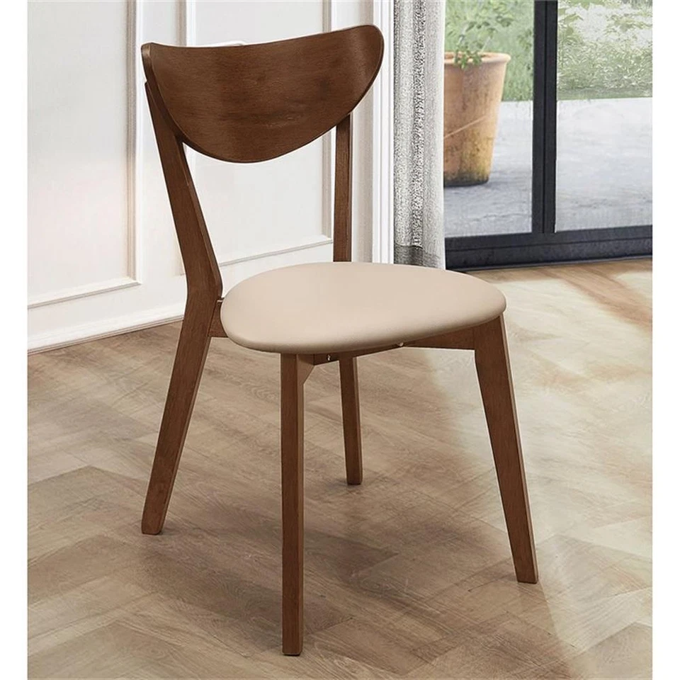 Coaster Kersey Curved Back Wood Dining Chairs in Chestnut - Image 2 of 4