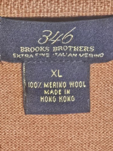 Brooks Brothers Vest Extra Fine Merino Wool Sleeveless Orange Argyle XL Trimmed - Picture 9 of 10
