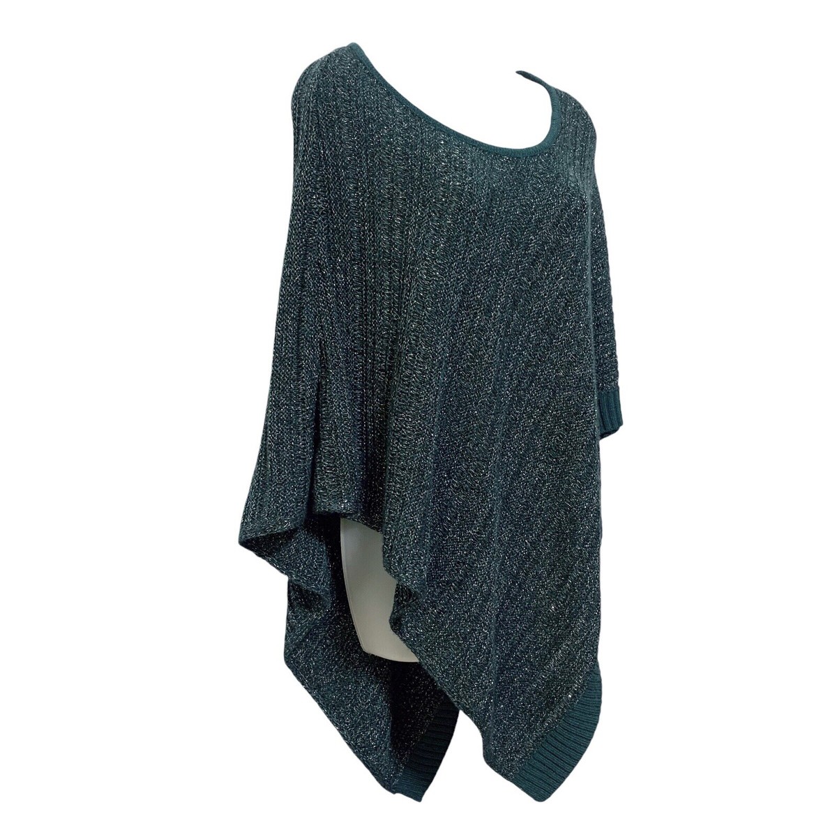 Chico's Size L/XL Goddess Green Metallic Knit Triangle