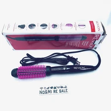 REVLON Silicone Bristle Heated Hair Styling Brush Black, 1 inch