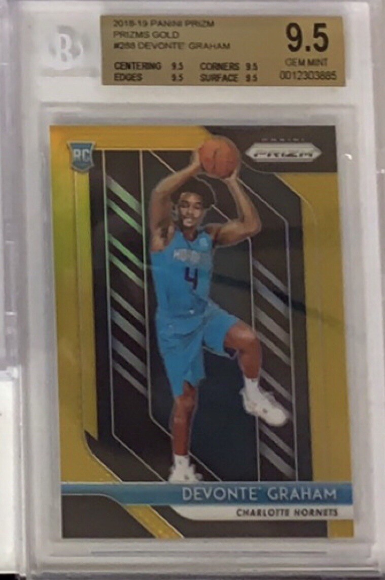 2018-19 Panini Prizm Devonte Graham Rookie Gold Refractor /10 Bgs 9.5 True Gem