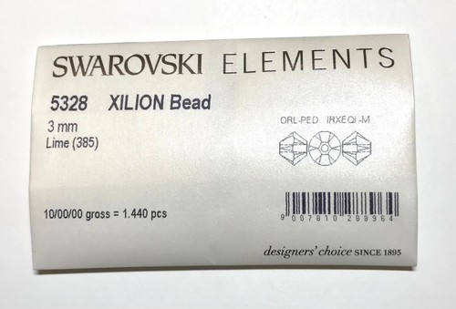 Swarovski® Crystal XILION Bicone Beads #5328 - 3mm - LIME - Factory Package - Picture 2 of 12