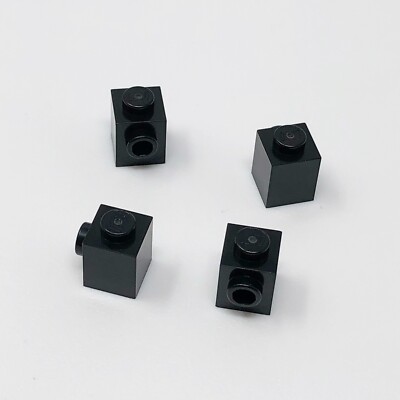 87087 LEGO Parts Brick Modified 1x1 w/ Stud on 1 Side BLACK (4)