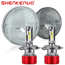 Pair 7" Inch Round LED Headlight Hi/Lo Sealed Beam for Chevy Bel Air 1955-1957