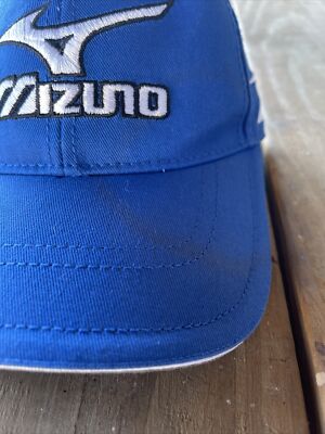 vintage Mizuno Blue & White Strapback Golf Hat Adjustable
