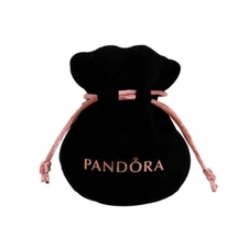 PANDORA Gift Bag Black Velvet Jewelry Pouch Charms Ring Earrings Anti Tarnish