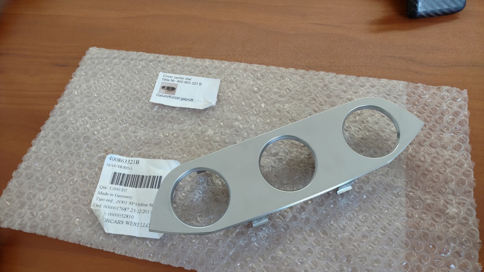 LAMBORGHINI GALLARDO & LP560 INTERIOR OIL PRESSURE GAUGES COVER OEM 400863321