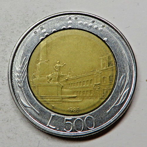 Italy 500 Lire 1985R Bi-Metallic KM#111