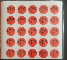 PRICE POINT RETAIL LABELS STICKER 500 Labels 1" Round RED  7.49 Retail Price