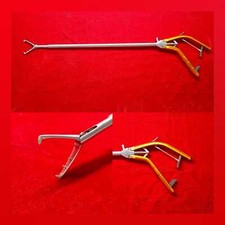 1pc Laparoscopic Gun-Type Tenaculum Forceps Double Action 10mmx330mm Reusable