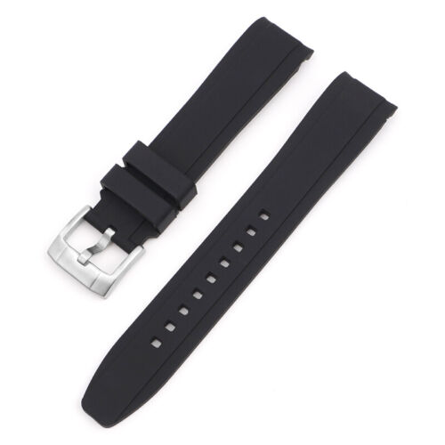 Curved End Silicone Bracelet Rubber Watch Strap Band 18 20 21 22 24mm Replace - Picture 17 of 29