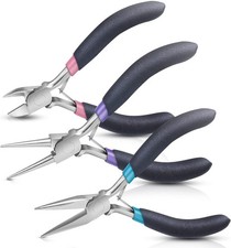 Jewelry Pliers Set, 3Pcs Jewelry Making Tools Kit includes Needle Nose Pliers,