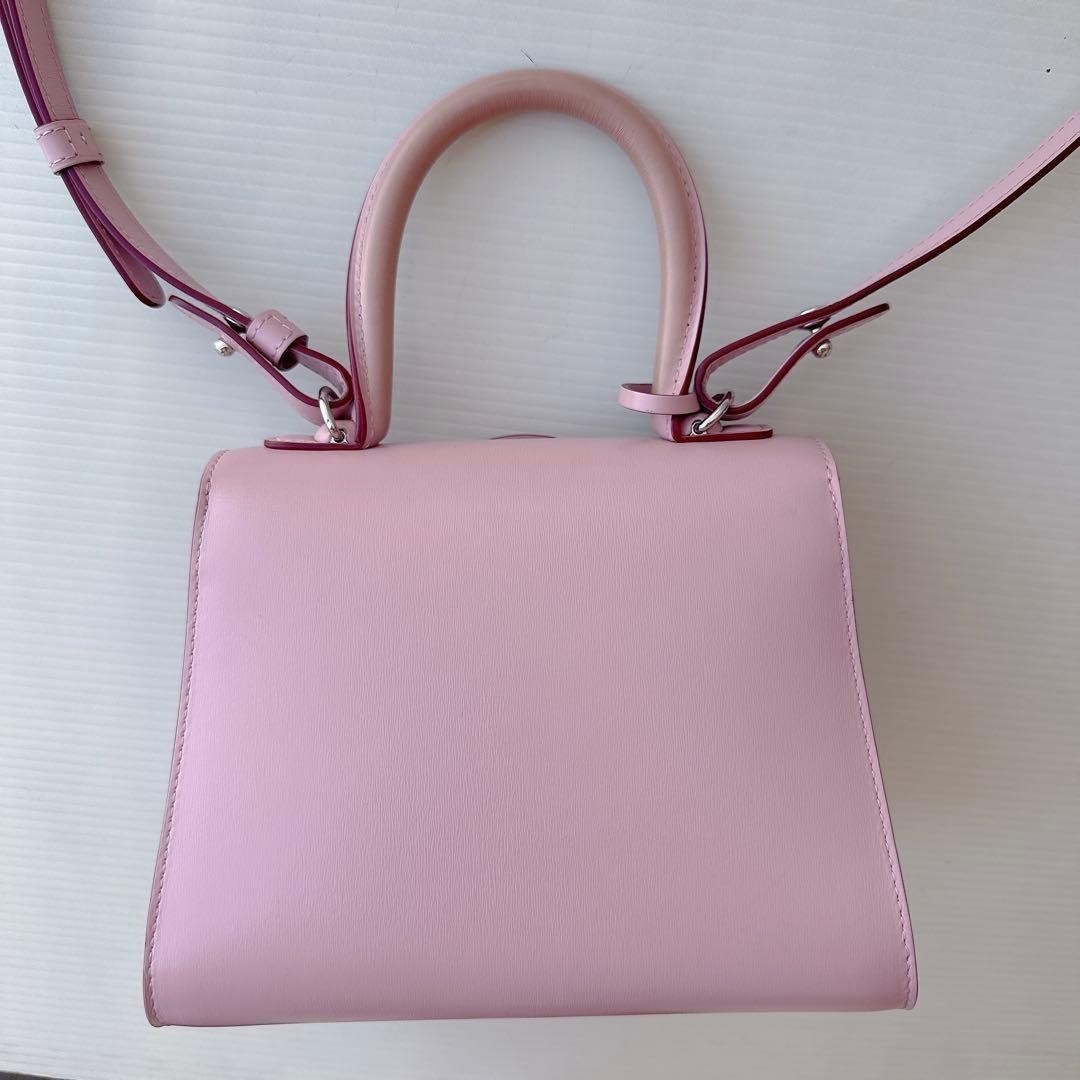 Authentic Delvaux Brillon Mini Shoulder Bag Handbag Pink 2WAY BRILLANT Box calf image 2