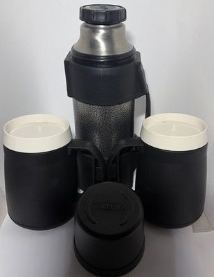 Set of 3 - THERMOS Stainless Steel Vacuum Bottle (1 liter) with 2 Travel Mugs