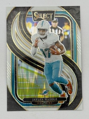 2024 Panini Select #168 Jaylen Waddle White Prizm Shock #/199
