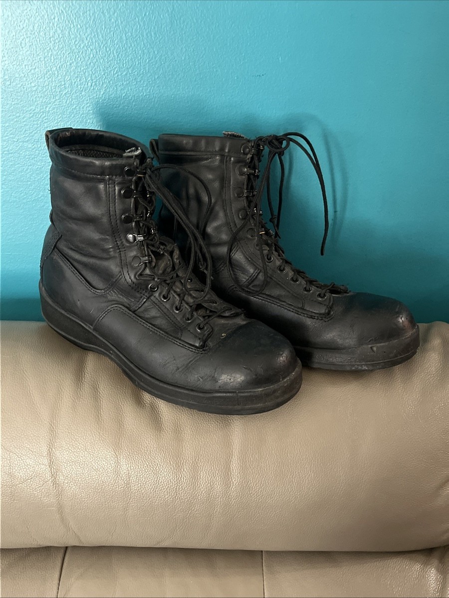 BLACK WELLCO MADE IN USA NAVY STYLE STEEL TOE SAFETY FLIGHT DECK