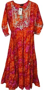Anarkali kurta Cotton Printed Kurti Embroidery Pattern Kurti For Women Sz Med