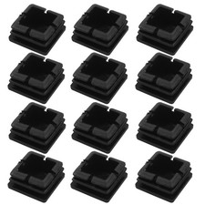 Bonsicoky 1" Square Plastic Plugs, Black, 12 Pack Length: 1", 12 Pcs