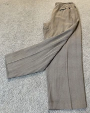 Vtg Field Manor Dress Pants Women’s Sz 12 Beige Black Pleated Front Lined Career