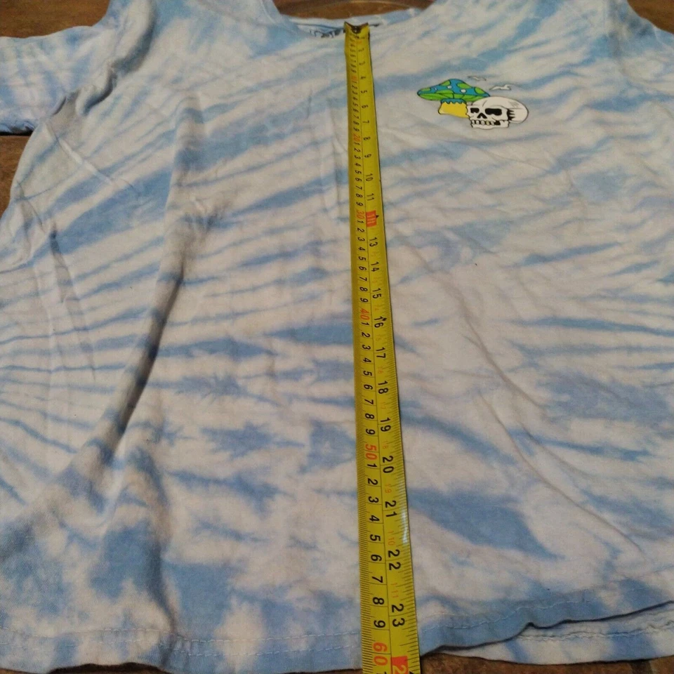 Camiseta Dikotomy DK Para Hombre L Grande LG Tie-Dye Azul Manga Corta Calavera Myshroom Foto 4 de 4