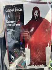 Spirit Ghost Face Crimson Adult Costume Set Hooded Robe Mask Gloves One Size