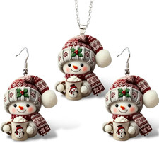 Christmas Necklace Jewelry Set Dainty Chain Choker Trendy Pendant Necklace Earri