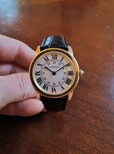 Cartier Ronde Solo 2987 29mm 18k Solid Gold Watch Quartz New Battery