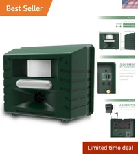 Waterproof Yard Sentinel Ultrasonic Pest Control Device with Dual Power Options