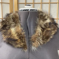 Fur Collar Womens One Size Brown Detachable Removable Coat Trim Quilted Lined