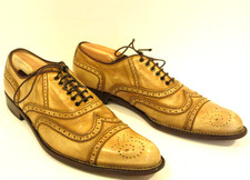 Men's Miu Miu by Prada Tan Wingtip Style Cap Toe Oxfords Size 8 UK, 9 USA