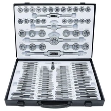 110PCS Tap and Die Set Metric Size Standard Threading Tool W/ Adjustable Handles