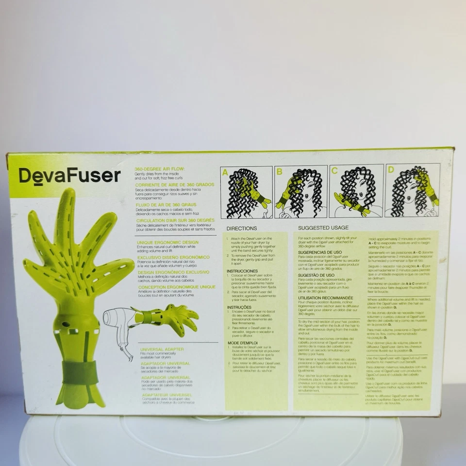 DevaCurl DevaFuser Universal Diffuser For All CurlKind Curl Defined Green - NIB - Image 3 of 4