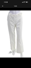 Valentino Women Dress Pants White Button Closure Designer Size 8