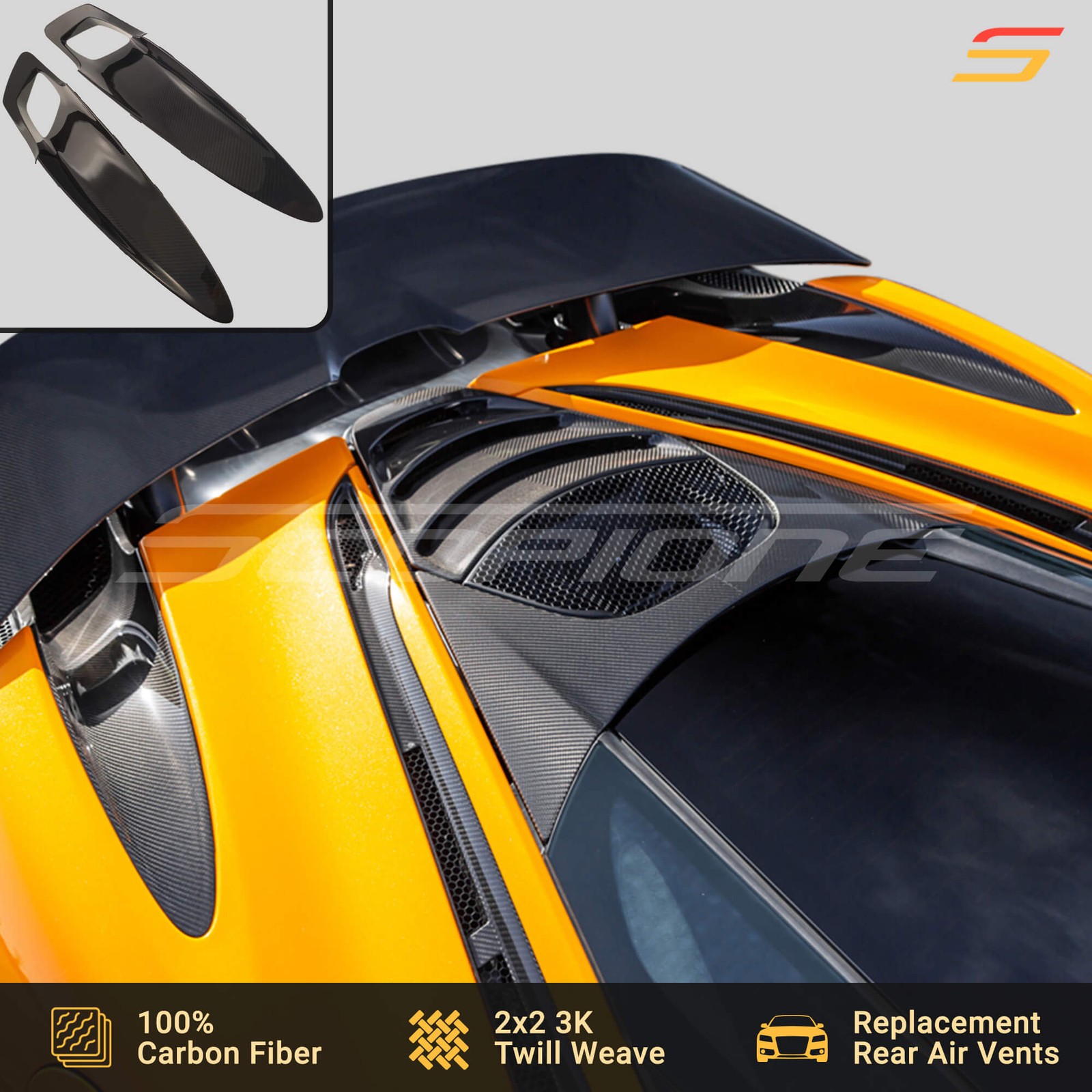 Scopione Carbon Aero Bridge Air Intake Engine Vents for McLaren 720S 750S 765LT