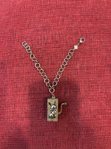 Vintage Easter Rabbit Music Box (WORKS) On Rosato Gold Plated SS 8” Bracelet EC