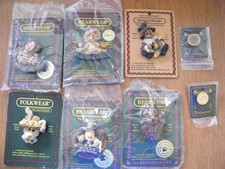 Lot of 8 Boyds Bears  Friends Bearwear Collection Resin  Metal Pins  Magnet