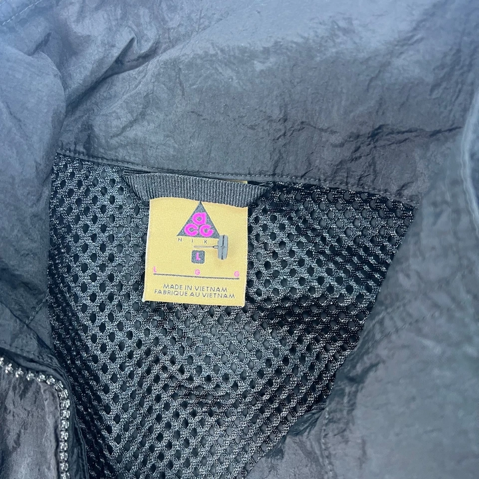 Nike ACG 1/4 Cremallera Pullover Rompevientos Chaqueta Mujer Grande Negra Ligera Foto 4 de 4